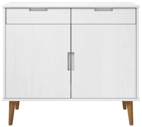 Credenza molde bianca 90x40x80 cm in legno massello di pino