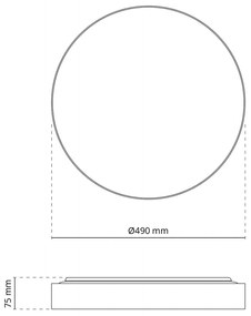 Plafoniera LED Rotonda 36W CCT Ø490mm IP20 Bianca