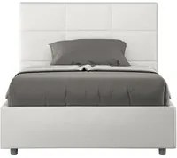 Letto matrimoniale francese senza rete imbottito 140x210 similpelle bianco Mika