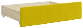 Divano Letto Estraibile con Cassetti Giallo 100x200cm Velluto