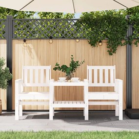 Panca giardino con tavolino 2 posti bianco legno massello pino