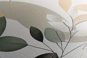 Quadro su tela – Foglie boho in cerchi