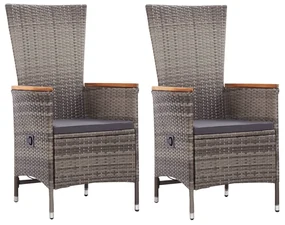 Set mobili da pranzo per giardino 3 pz grigio