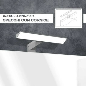 Lampada LED 30 cm triangolare con luce fredda e doppia installazione