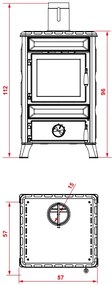 Royal Mary Stufa A Legna Focolare In Ghisa 8kw In Ceramica Rosso