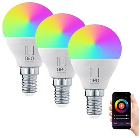 Immax NEO - SET 3xLED RGB+CCT Lampadina dimmerabile E14/6W/230V 2700-6500K Wi-Fi Tuya