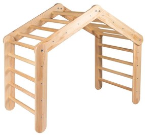 Pikler triangolo montessori di colore naturale in pino massiccio 112x61x94 cm Montessori – Meowbaby