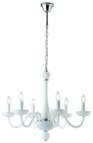 Lampadario alfiere bianco/cromo 6xe14 74x178cm i-alfiere-6 bco