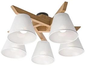 Plafoniera ANTONIO 5xE14/40W/230V rovere