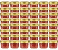 Vasi per Marmellata in Vetro Coperchio Oro 48 pz 110 ml