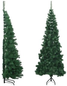 Albero di Natale Artificiale ad Angolo con Supporto Verde in PVC, 180 cm