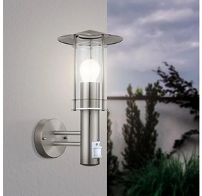 EGLO 30185 - Lampada da muro con sensore esterno LISIO  1xE27/60W/230V IP44