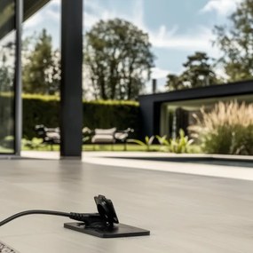 Solight 5B323B - Presa doppia da incasso a pavimento per esterno IP55 nero rettangolare