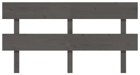 Testiera per letto grigia 164x3x81 cm in legno massello di pino