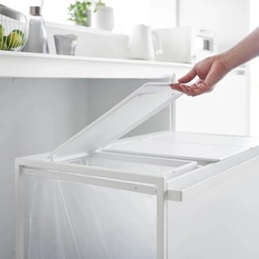 Bidone bianco in metallo per rifiuti differenziati Tower - YAMAZAKI