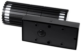 Lampada da parete per esterni nera con sensore di movimento 2 luci - Boris