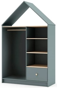 Armadio per bambini verde polveroso a giorno 110x180x45 cm Estefania – Marckeric