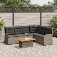 Set Divani da Giardino 5 pz con Cuscini in Polyrattan Grigio 3262472