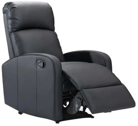 Poltrona relax in similpelle Nero - ISAO