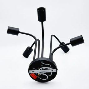 Lampadario a plafone TRINITY 5xE27/15W/230V nero