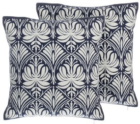 Set di 2 cuscini decorativi 45x45cm bianchi blu NEMESIA Beliani