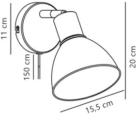 Nordlux - Faretto da parete POP 1xE27/18W/230V bianco