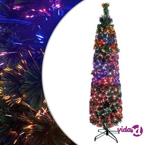 vidaXL Albero Natale Artificiale Sottile Supporto 150 cm Fibra Ottica