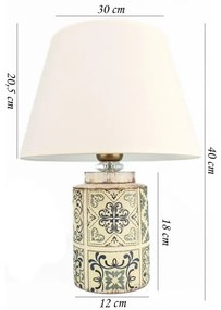 Lampada da tavolo RAMZES 1xE27/40W/230V bianca