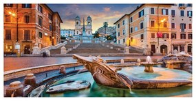 Stampa su tela Piazza di Spagna, multicolore 90 x 190 cm