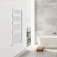 Scaldasalviette Termoarredo Bagno in Acciaio al Carbonio 1800x450mm Radiatore Termoarredo Idraulico Bianco