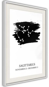 Poster  Zodiac: Sagittarius I  Cornice Quadri Cornice nera con pass-partout, Larghezza x Altezza Home decor 40x60