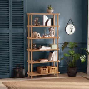 Libreria in pino decorato in colore naturale 80x168,5 cm Step - Kalune Design