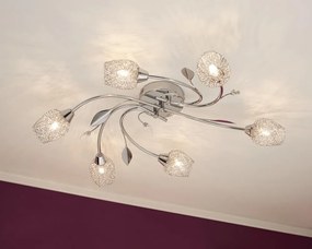 Plafoniera neoclassico Adriana Ø 60 cm cromo IP20, 6XG9