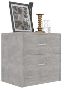 Comodini 2 pz grigio calcestruzzo 40x30x40 cm in truciolato