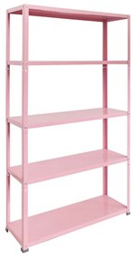 Scaffale in kit 5 ripiani Coolour L 90 x P 30 x H 172 cm rosa, portata per ripiano 70 kg