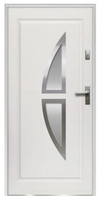 Porta d'ingresso Apertura verso sinistra H.207 x l.100 cm in Acciaio smaltato e Inox Bianco - COVAS