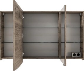 Specchio Contenitore Contea Con Illuminazione PELIPAL sinistro rovere sanremo L 120 x H 72 x P 17 cm