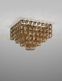 Giogali lampadadario a soffitto 65q cristallo quadrato oro e cromo ...