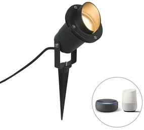 Faretto a picchetto intelligente nero IP65 con Wi-Fi GU10 - Done