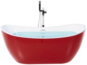 Vasca da bagno freestanding acrilico rosso 170 x 77 cm ANTIGUA Beliani