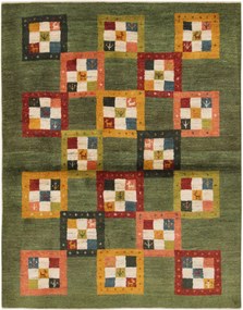 Gabbeh Tappeto persiano 160 x 200 Verde (Iran) Annodato A Mano