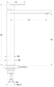 Aqualine - Rubinetto lavabo DAPHNE 29 cm cromo lucido