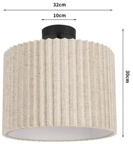 Brilagi - Plafoniera da soffitto NORDIC WAVE 1xE27/15W/230V Ø 32 cm lino/nero