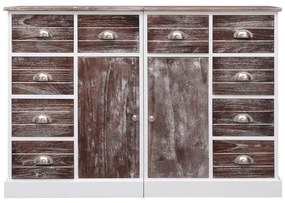 Credenza con 10 Cassetti Marrone 113x30x79 cm in Legno