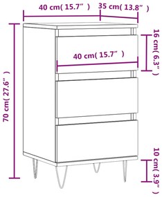 Credenza Grigio Sonoma 40x35x70 cm in Legno Multistrato