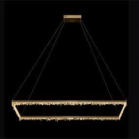 Lampadario Moderno Quartz Halo Metallo Oro Satinato Cristallo Led 40W