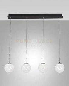 Ariel sospensione trasparente/ goccia 4 luci lineari a led cct 2700...