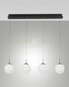 Ariel sospensione trasparente/ goccia 4 luci lineari a led cct 2700...