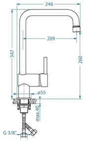ALVEUS 1150925 - Rubinetto per lavello STELLA 34,7 cm nero