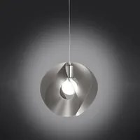 Sospensione Moderna A 1 Luce Atom In Polilux Silver D54 Made In Italy